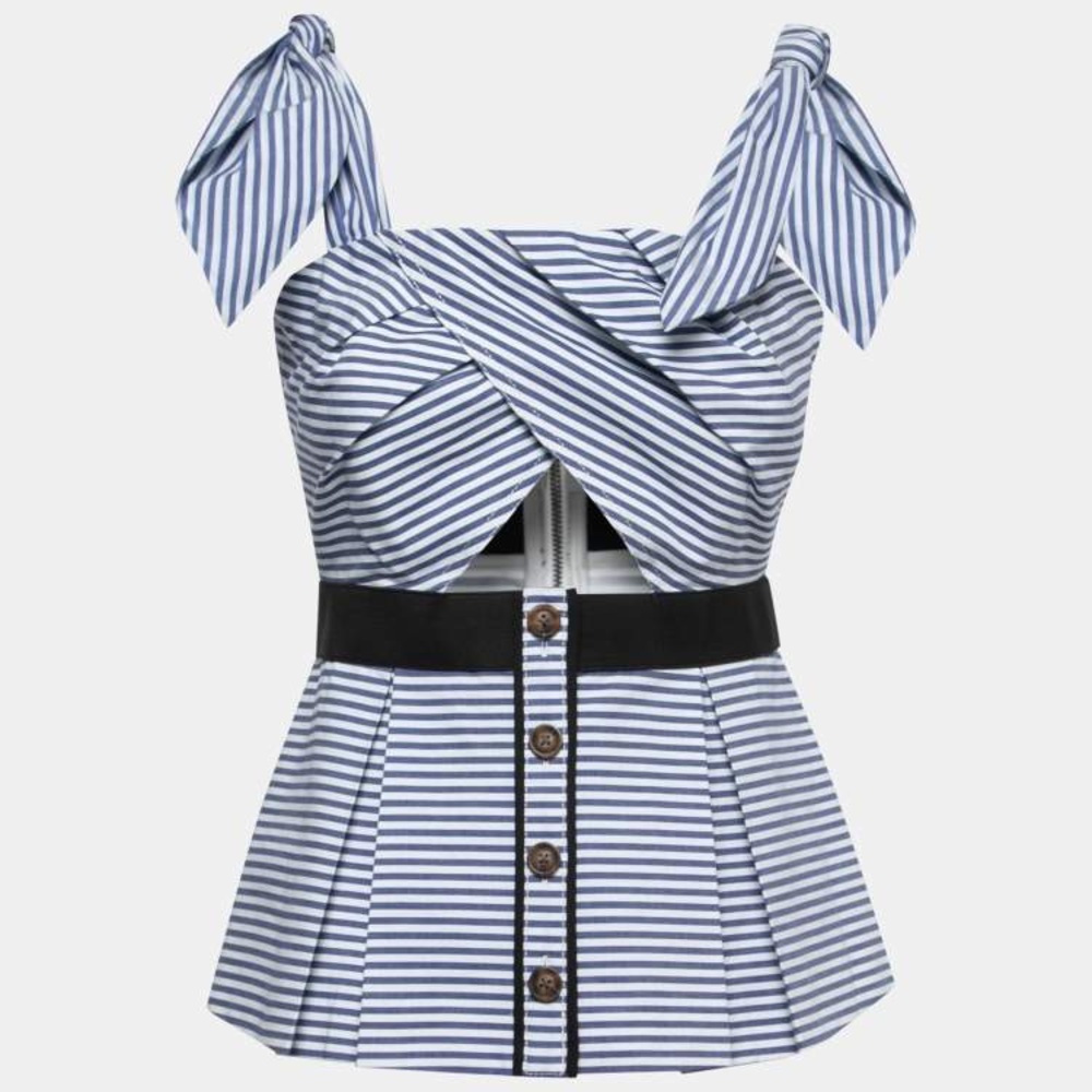 New with tags Self Portrait Shirting Tie Detail Top, size 8 - Picture 6 of 9